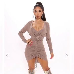 Brow ruched dress set